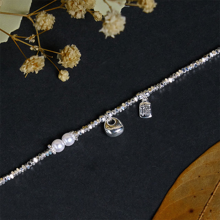 Bransoletka z Buddha Stones , powlekana miedzią i srebrem, z symbolem Fu - image 3