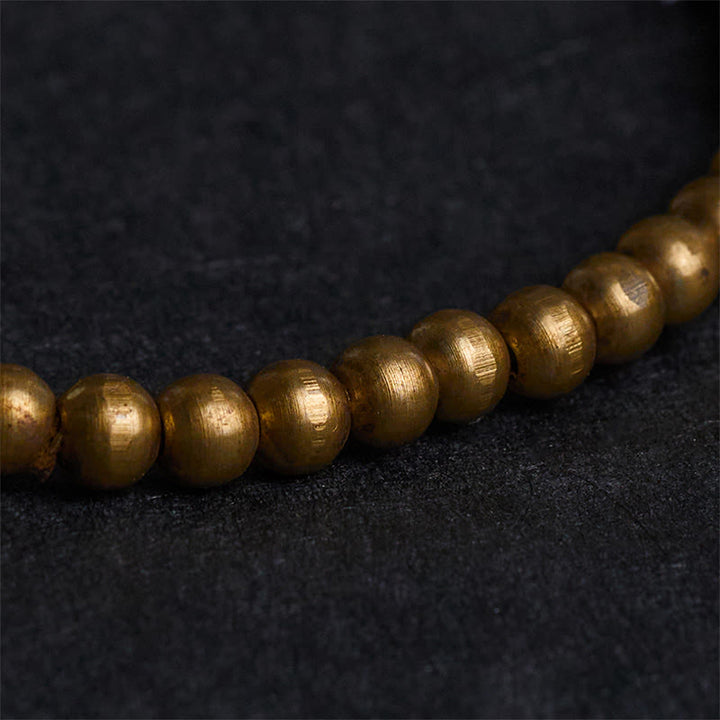 Bransoletka z Buddha Stones , platerowana miedź, mosiądz, złoty połysk, obsydian, ochrona bogactwa - image 4