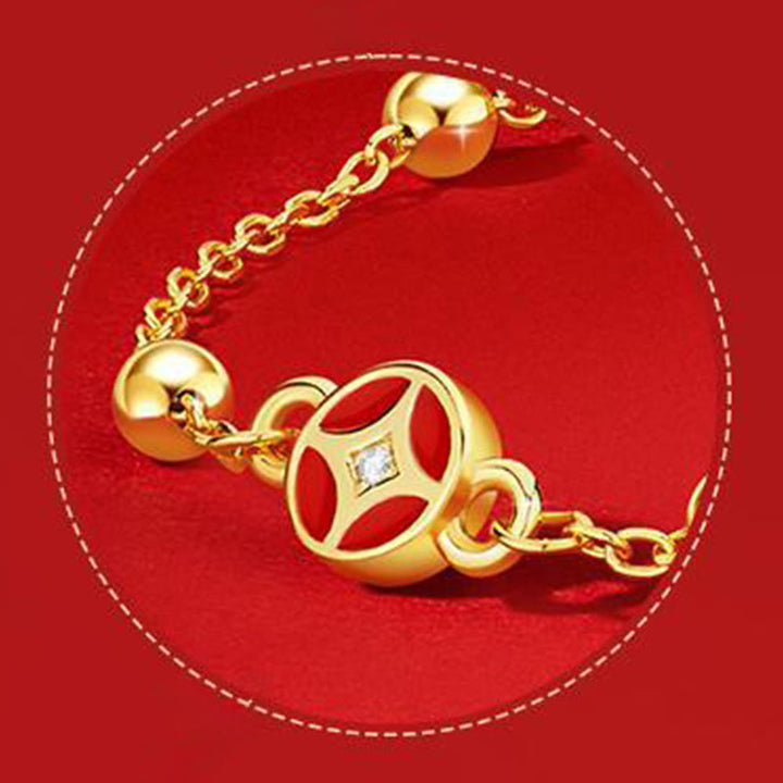 Bransoletka z czerwonego sznurka z cyrkonii i Buddha Stones z jadeitu Hetian, Rok Konia, srebro próby 925 - image 10