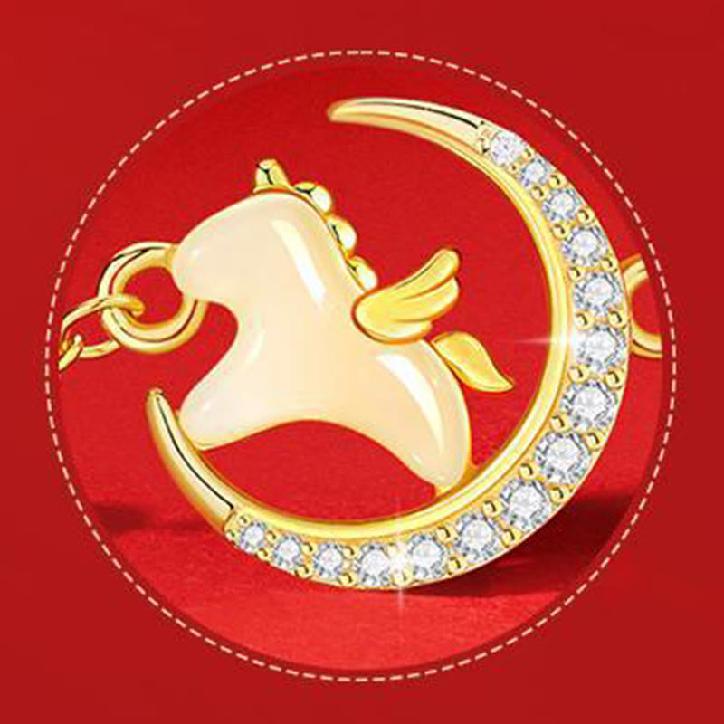 Bransoletka z czerwonego sznurka z cyrkonii i Buddha Stones z jadeitu Hetian, Rok Konia, srebro próby 925 - image 9