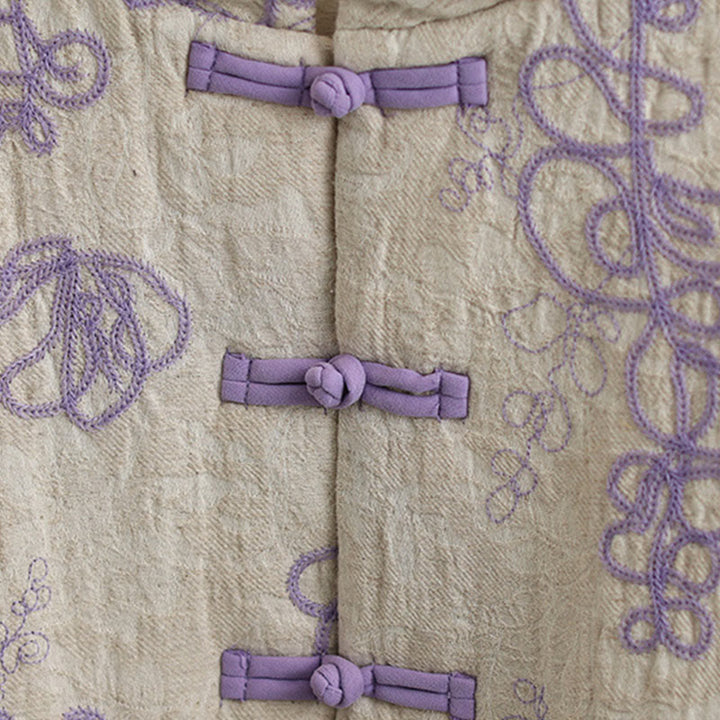 Kurtka zimowa damska Buddha Stones z długim rękawem, kołnierzem stójką i guzikami typu żaba, z bawełnianą podszewką i kieszeniami - image 12