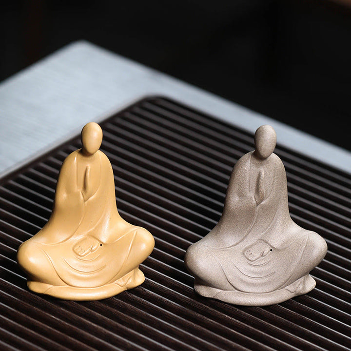 Buddha Stones Bezpostaciowy Budda Modlący się Ceramiczna Figurka Zen Dekoracja Domu 5*2,5*5,3 cm - image 13