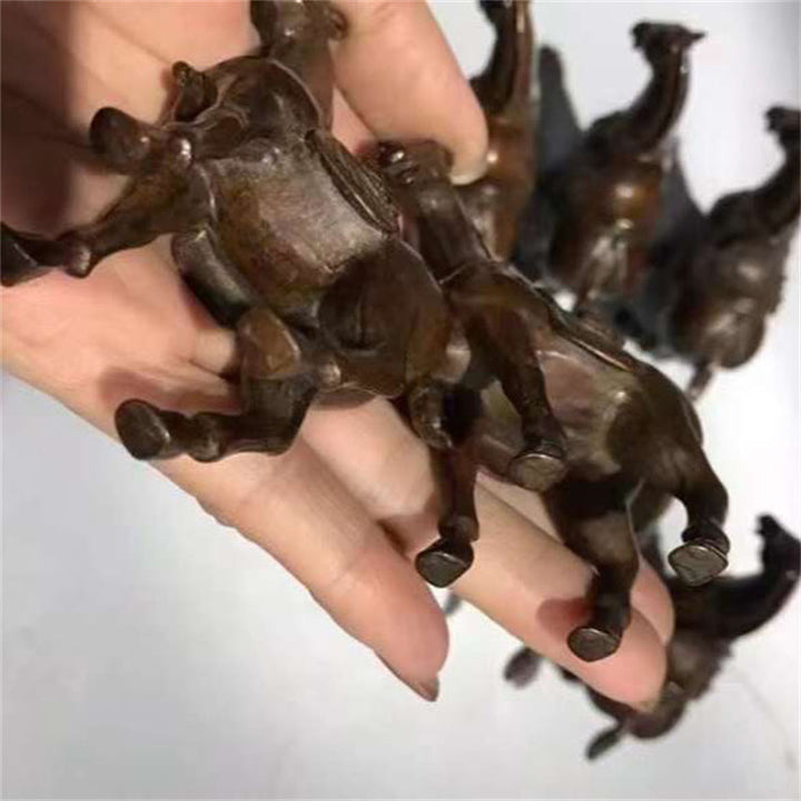 Buddha Stones Starożytny Rok Konia Stop Dekoracja Domowa 7,5*2,6*7 cm - image 2