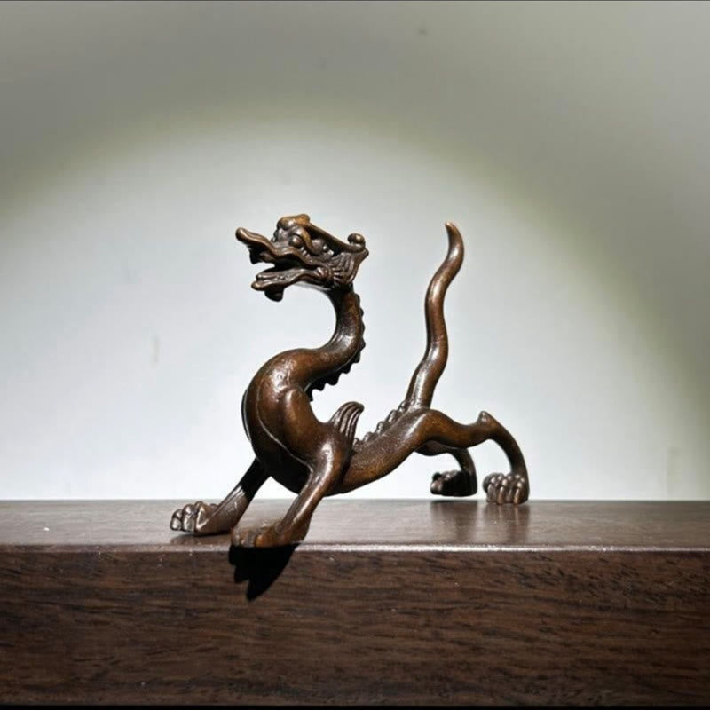 Buddha Stones Mini Smok Stop Ochrona Szczęścia Dekoracja Domu 7,6*2,5*5,4 cm - image 3