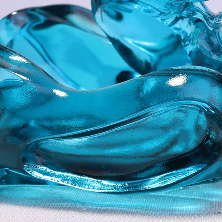 Buddha Stones, ręcznie robiony niebieski smok, kryształ Liuli, dzieło sztuki, sukces, dekoracja domu i biura - image 6