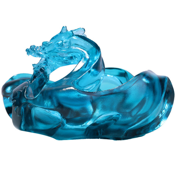 Buddha Stones, ręcznie robiony niebieski smok, kryształ Liuli, dzieło sztuki, sukces, dekoracja domu i biura - image 7