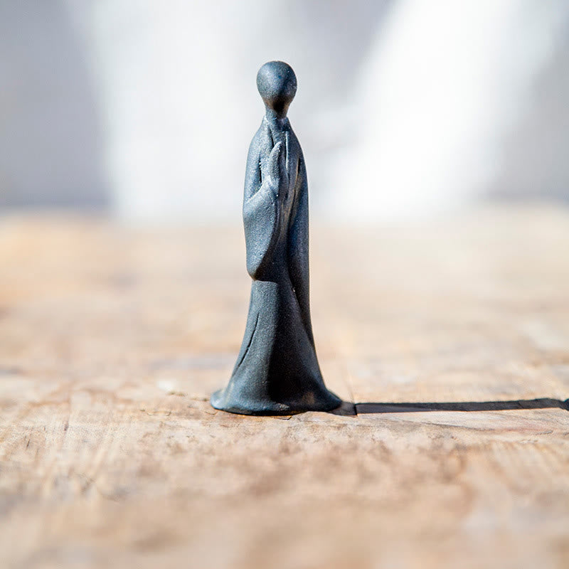 Ręcznie wykonany Buddha Stones , bezpostaciowy, wykonany z proszku żelaza i żywicy odlewanej w kolorze rdzy. - Budda 11*4*5 cm - image 0