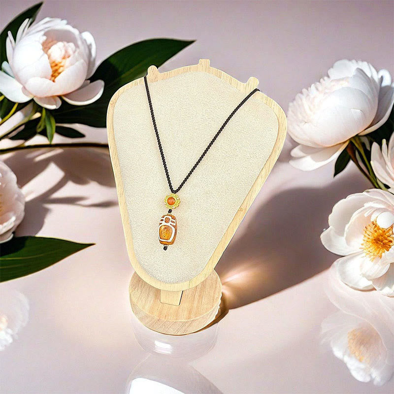 Buddha Stones, agatem tybetańskim, bóstwem bogactwa, dziewięciooką koralikową zawieszką Dzi z błogosławieństwem - Agat - image 0