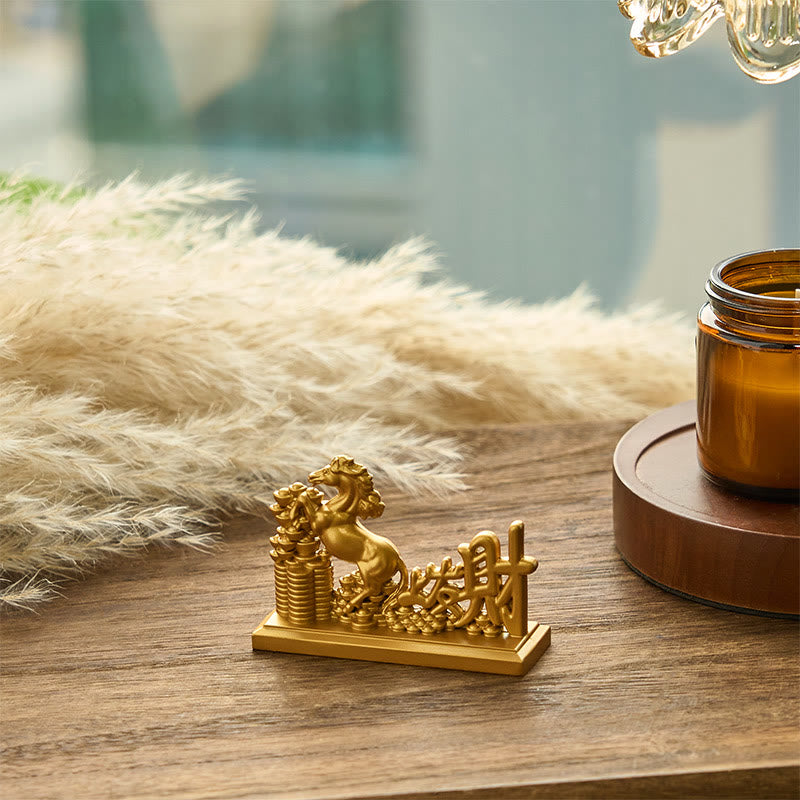 Buddha Stones "Zostań Bogaty Teraz" Rok Konia Sztabki Dobrobyt Dekoracja Domu - image 2