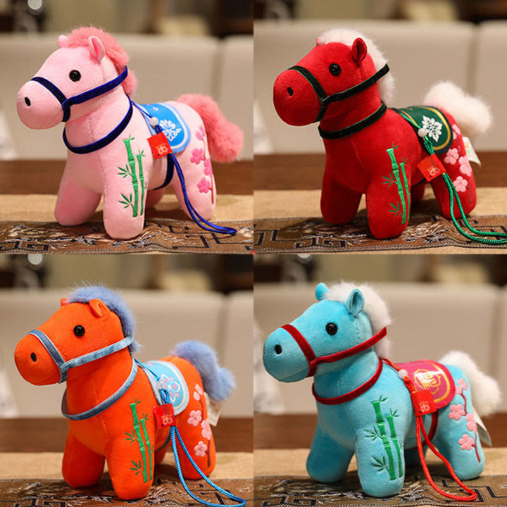 Buddha Stones Rok Konia Bambusowy Smok Lotos Feniks Pluszowa Lalka Dekoracja Domu - image 25