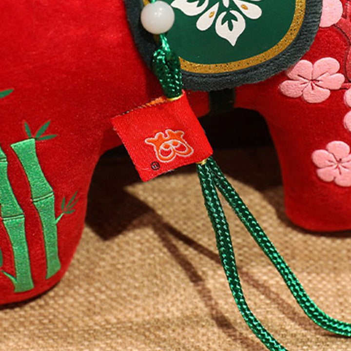 Buddha Stones Rok Konia Bambusowy Smok Lotos Feniks Pluszowa Lalka Dekoracja Domu - image 4