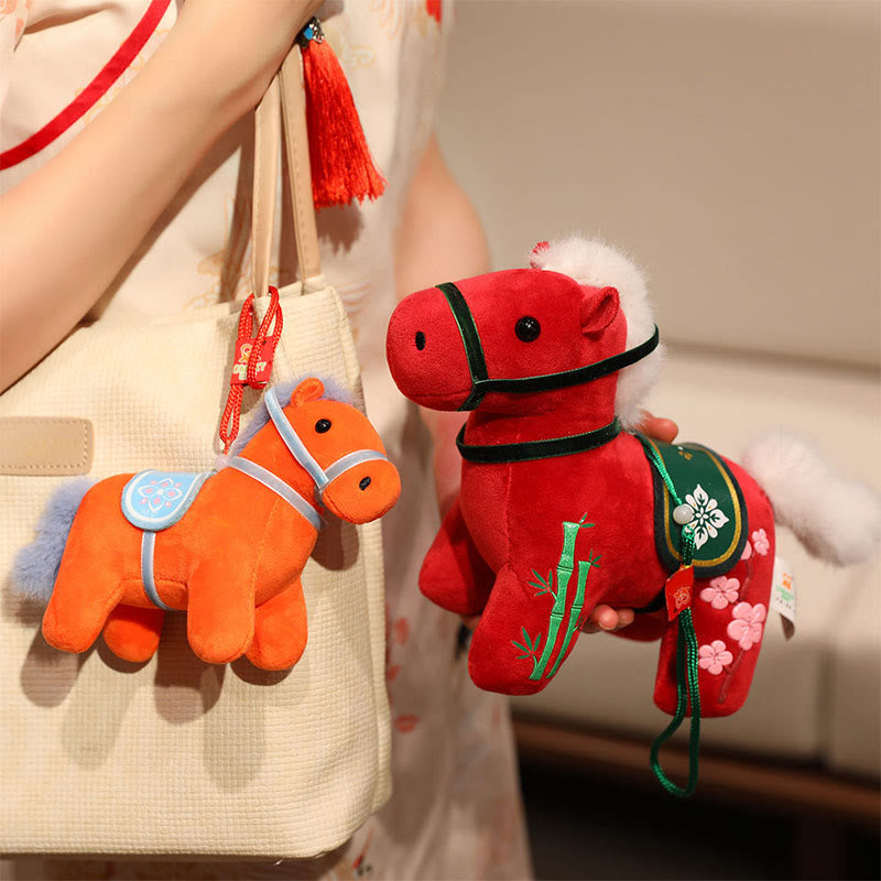 Buddha Stones Rok Konia Bambusowy Smok Lotos Feniks Pluszowa Lalka Dekoracja Domu - image 5