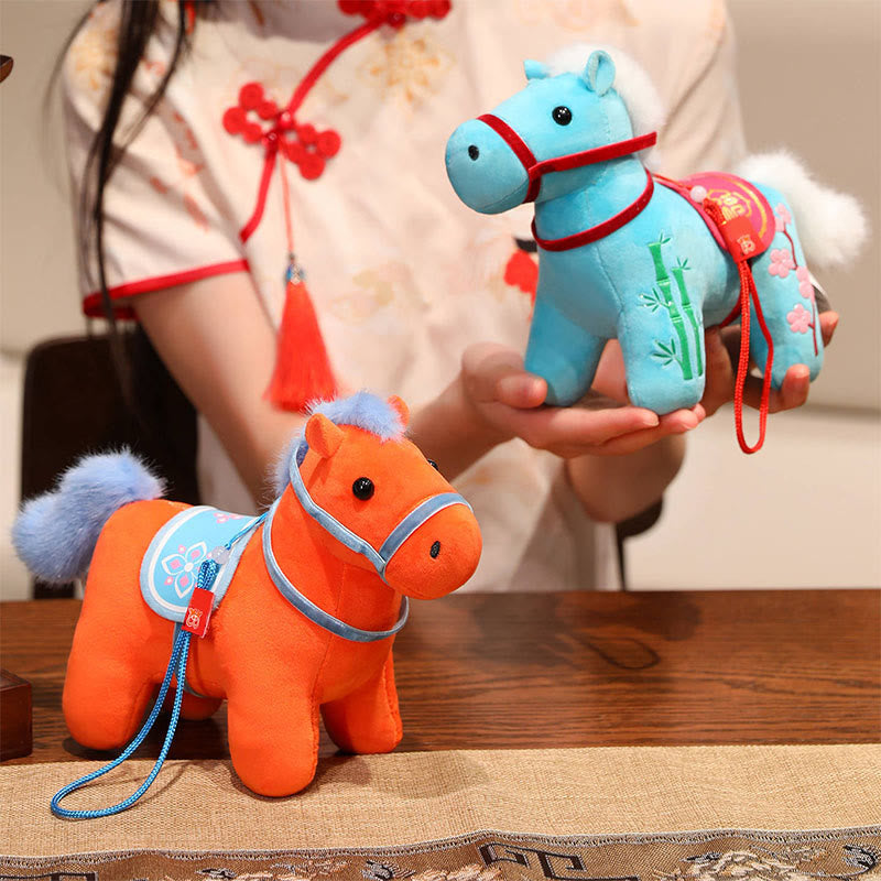 Buddha Stones Rok Konia Bambusowy Smok Lotos Feniks Pluszowa Lalka Dekoracja Domu - image 11