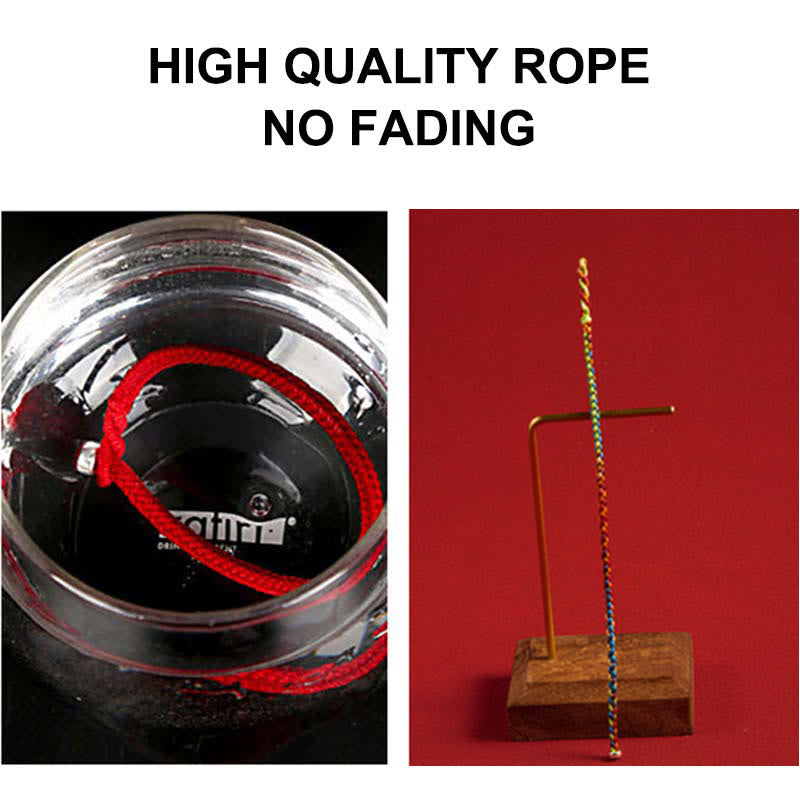 Buddha Stones „Niech będziesz błogosławiony pokojem i bezpieczeństwem przez wszystkie cztery pory roku” Bransoletka na szczęście wielokolorowa