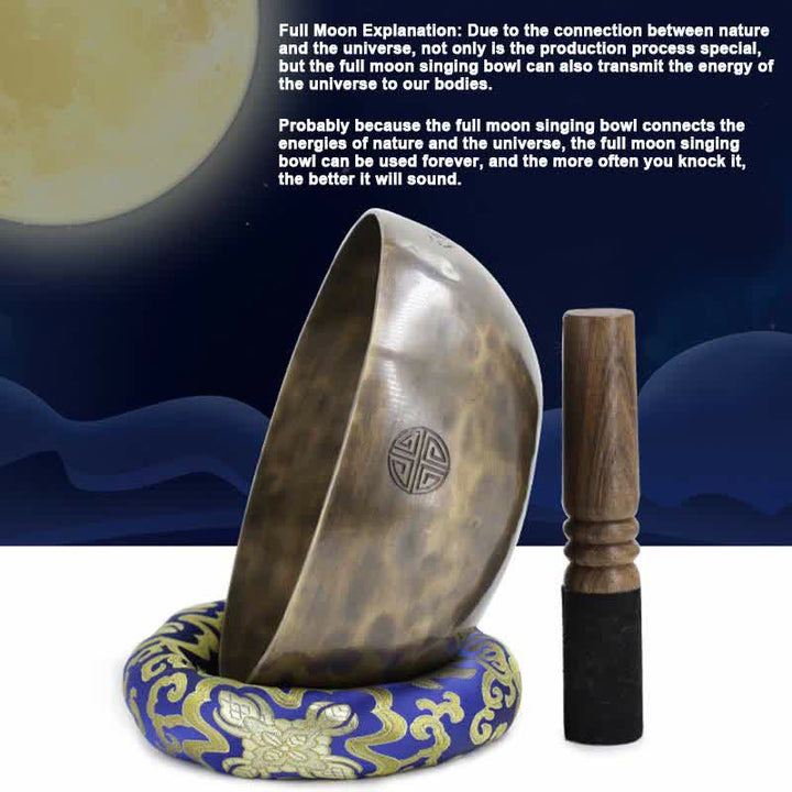 Lunar Rainbow Full Moon Singing Bowl Ręcznie wykonany do uzdrawiania i medytacji Zestaw misek z pozytywną energią
