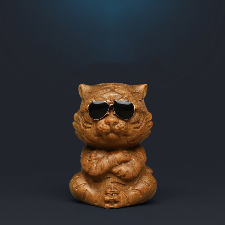 Buddha Stones Małe Zielone Drzewo Sandałowe Tygrys Grawerowane Pozytywne Dekoracje Biurka