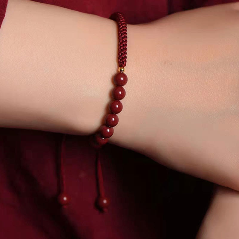 Buddha Stones Naturalna bransoletka z sznurka Cinnabar King Kong Knot Błogosławieństwo