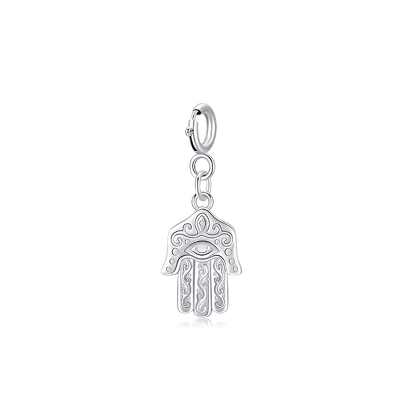 925 Srebrny naszyjnik z symbolem Hamsa Złe Oko i Szczęście - HAMSA Silver (tylko wisiorek) - image 13