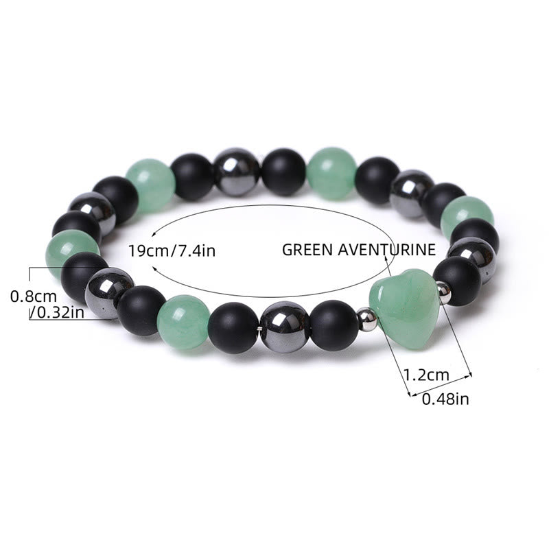 Bransoletka ochronna z Buddha Stones Onyks Tygrysie Oko Kryształ Miłość Serce