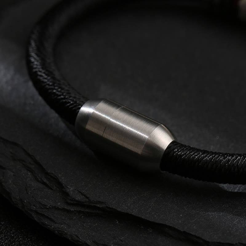 Bransoletka magnetyczna z Buddha Stones 999 ze srebra próby 925 Om Mani Padme Hum Peace z zapięciem magnetycznym