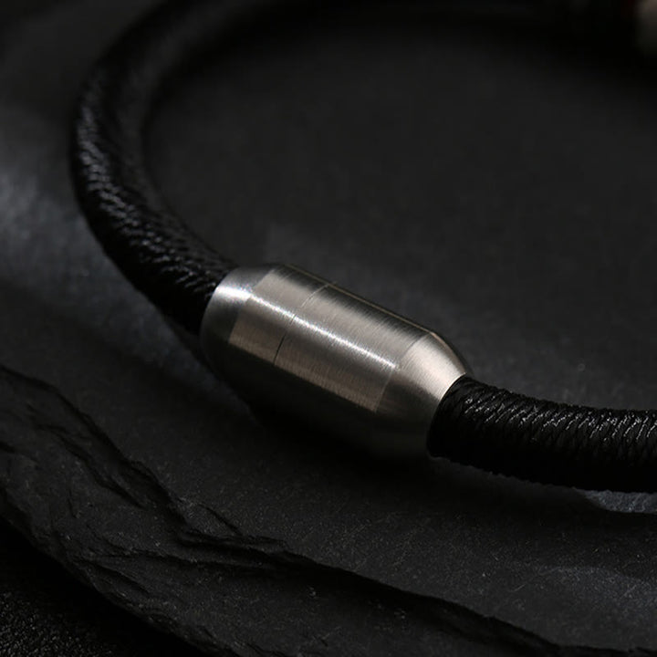 Bransoletka magnetyczna z Buddha Stones 999 ze srebra próby 925 Om Mani Padme Hum Peace z zapięciem magnetycznym