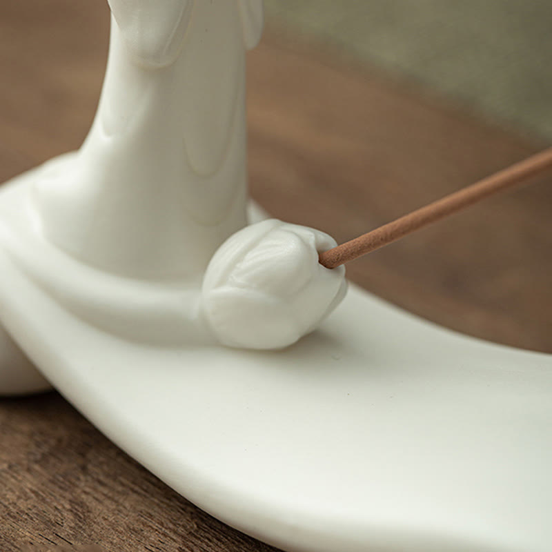 Budda Mnich Ceramiczny Morska Fala Góra Błogosławieństwo Kadzielnica Dekoracja