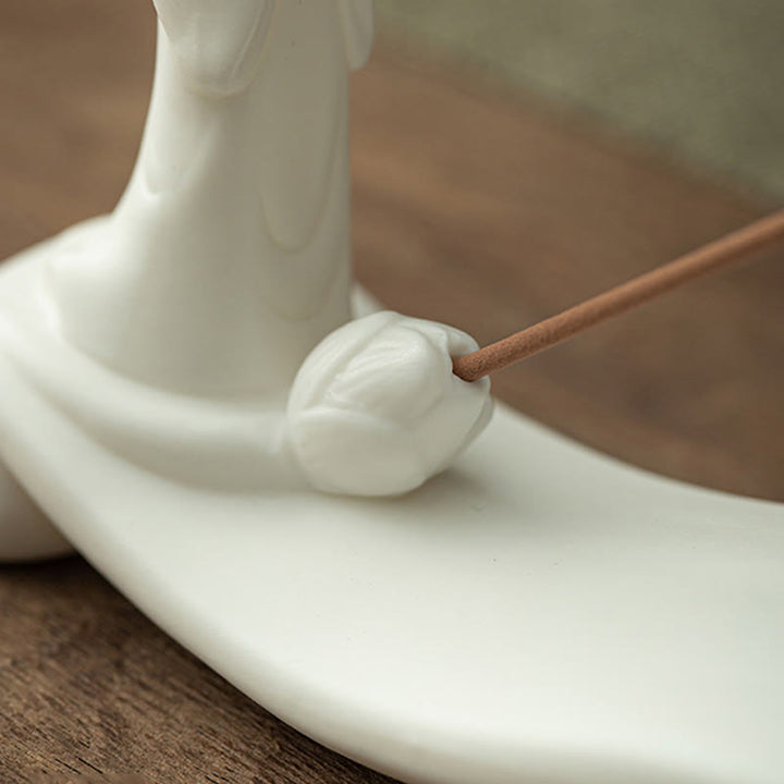 Budda Mnich Ceramiczny Morska Fala Góra Błogosławieństwo Kadzielnica Dekoracja