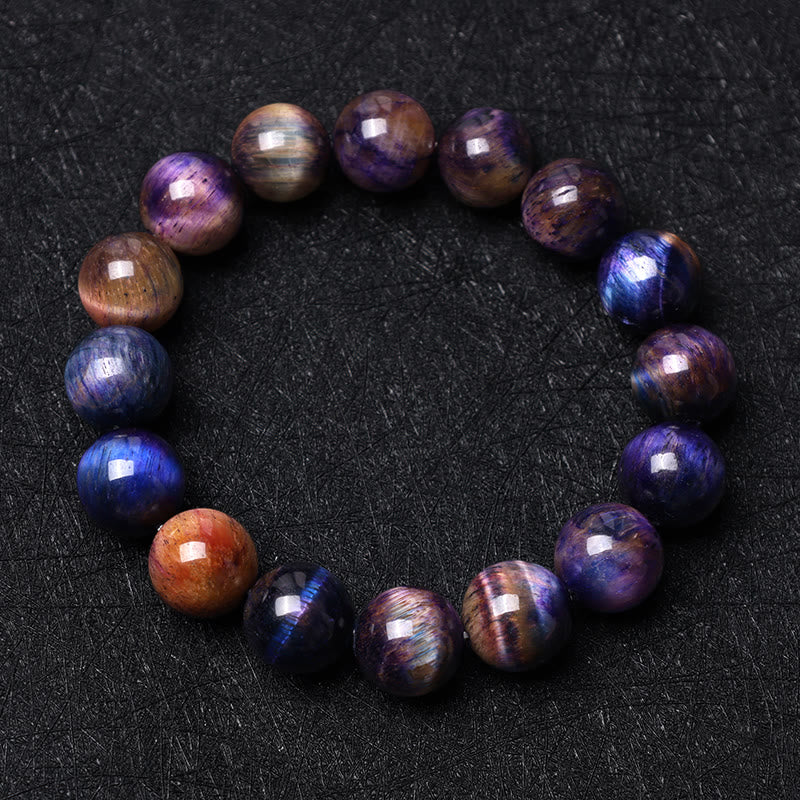 Bransoletka ochronna z Buddha Stones Natural Purple Tiger Eye