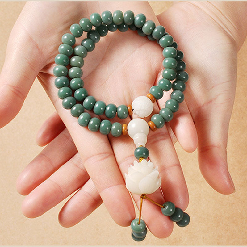 Buddha Stones Bransoletka Lotus Cyan Bodhi Seed Sukces - image 2
