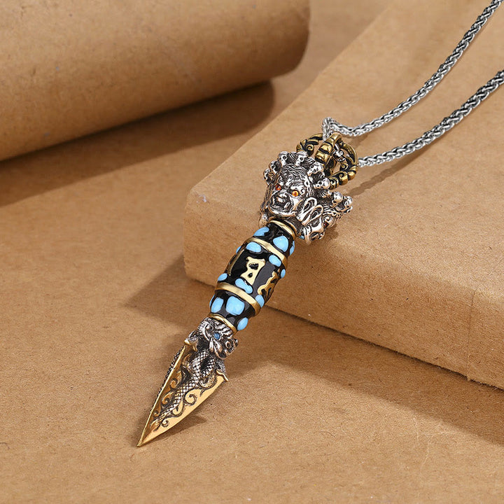 Buddha Stones Tybet Om Mani Padme Hum Dzi Koralik Dorje Vajra Wzór Bogactwo Obrotowy Naszyjnik Wisiorek - image 8