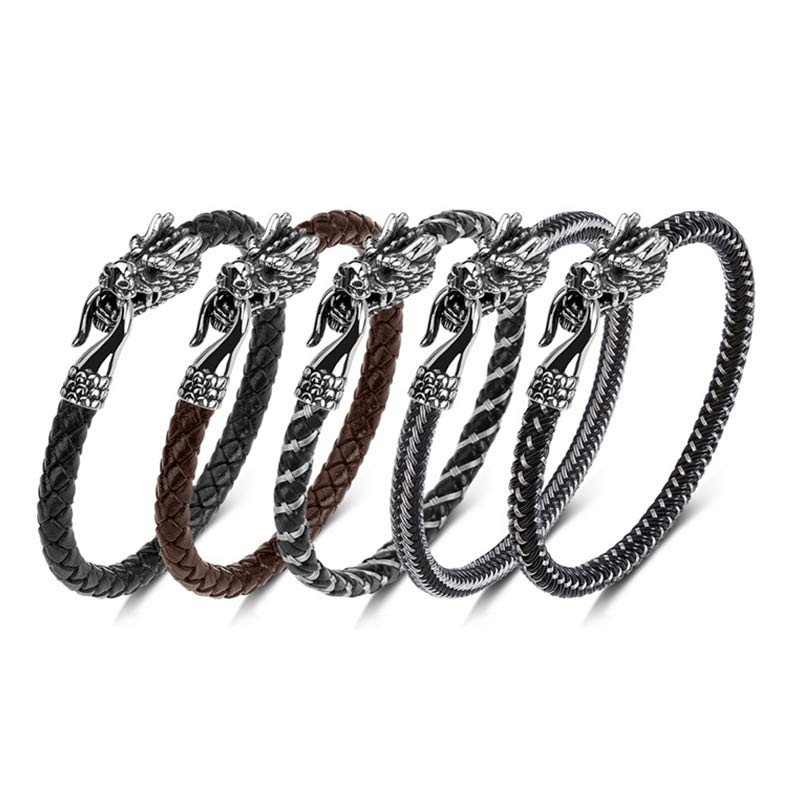 Bransoletka ochronna ze stali tytanowej z Buddha Stones