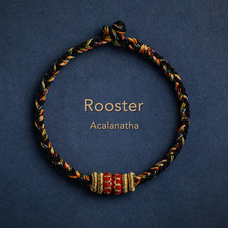 Buddha Stones Tybet Ręcznie Robione Chińskie Zodiak Natal Budda Szczęście Siła Bransoletka z Plecionego Sznurka