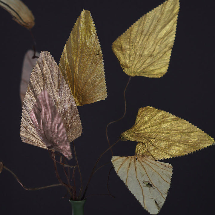 Naturalny suszony trójkątny bukiet z liści lotosu, ozdoby do dekoracji domu