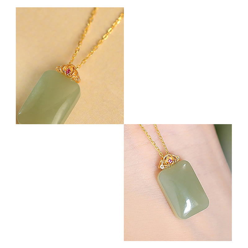Buddha Stones 925 Srebro Sterling Naturalny Hetian Jade Cyan Jade Szczęście Śmiejący się Budda Motyl Naszyjnik Wisiorek - image 46