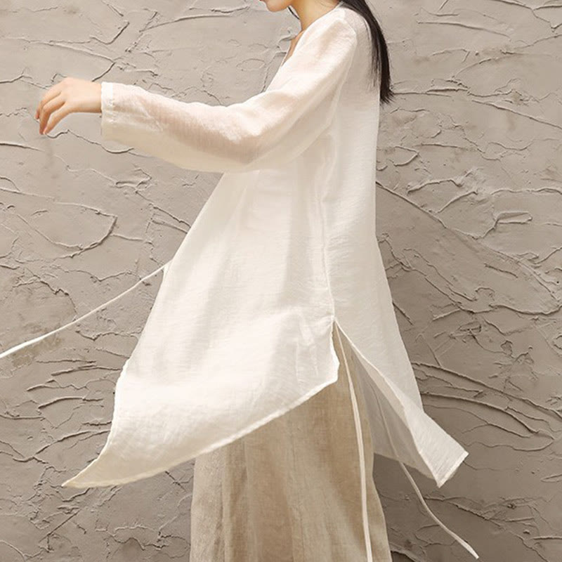 Buddha Stones Prosty Biały Beżowy Wzór Medytacja Duchowa Praktyka Zen Joga Odzież Damska Odzież