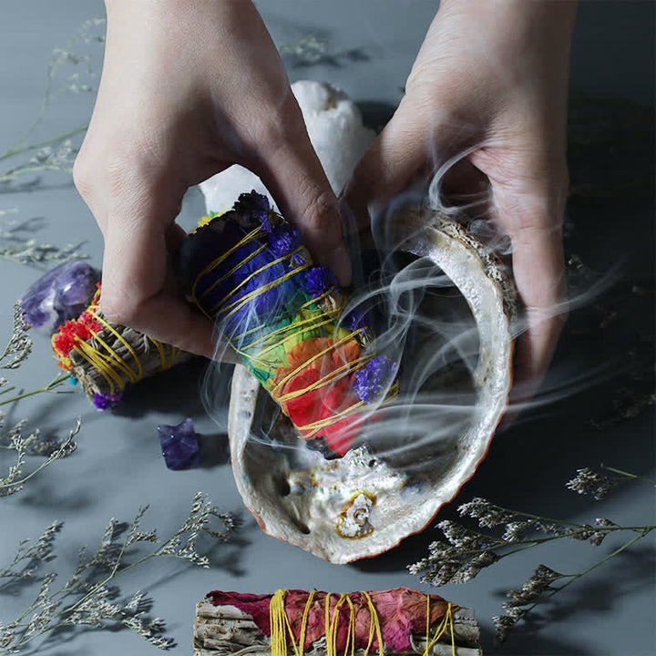 Buddha Stones Kolorowe Stokrotki Czerwone Róże Kwiaty Smudge Stick Do Domowego Oczyszczania Kadzidła Uzdrawiająca Medytacja Smudge Sticks Rytuały Zestaw