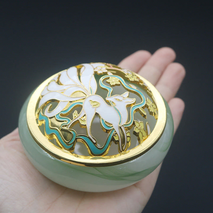 Buddha Stones Dziewięcioogoniasty Lis Liuli Kryształ Uzdrawiający Medytacja Kadzidło Palnik