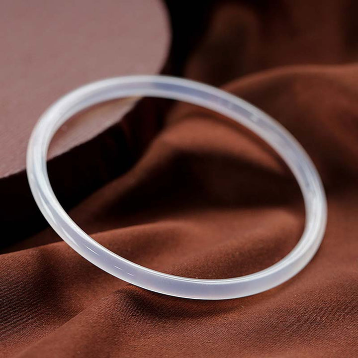 Bransoletka Sukcesu z Naturalnego Cyjanowo-Białego Jadeitu z Buddha Stones