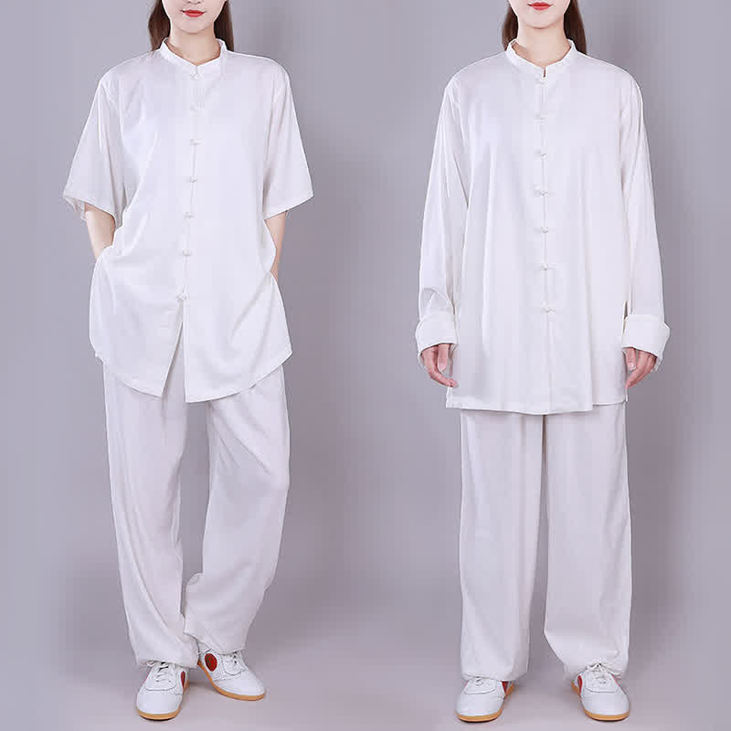 Buddha Stones Tai Chi Qigong Medytacja Modlitwa Duchowa Praktyka Zen Unisex Bawełniany Lniany Zestaw Ubrań - image 1