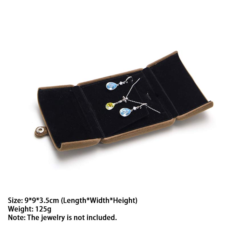 Pudełko do przechowywania biżuterii Flanelowe pudełko prezentowe - Brązowy - Pudełko na wisiorek - image 14