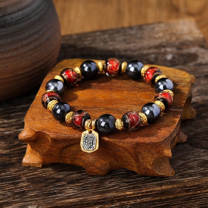 Buddha Stones Tybetańskie Zakiram Bogini Bogactwa Liuli Szkło Kadzidło Popiół Porcelanowe Koraliki Bransoletka Szczęścia