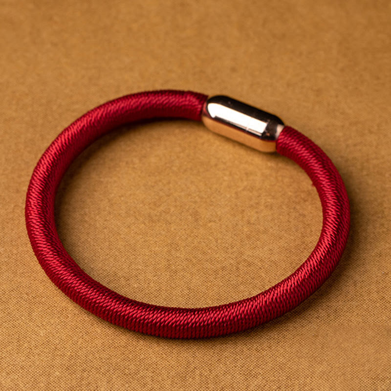 Buddha Stones Tybetańskie Ręcznie Robione King Kong Węzeł Ochrona Magnetyczna Zapięcie Bransoletka Pleciona