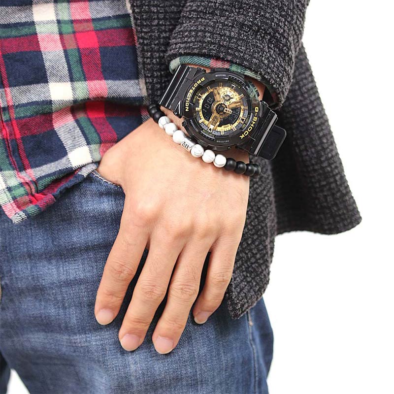 Buddha Stones 12 konstelacji zodiaku Naturalny matowy kamień Biały turkusowy koralik Bransoletka Fortune