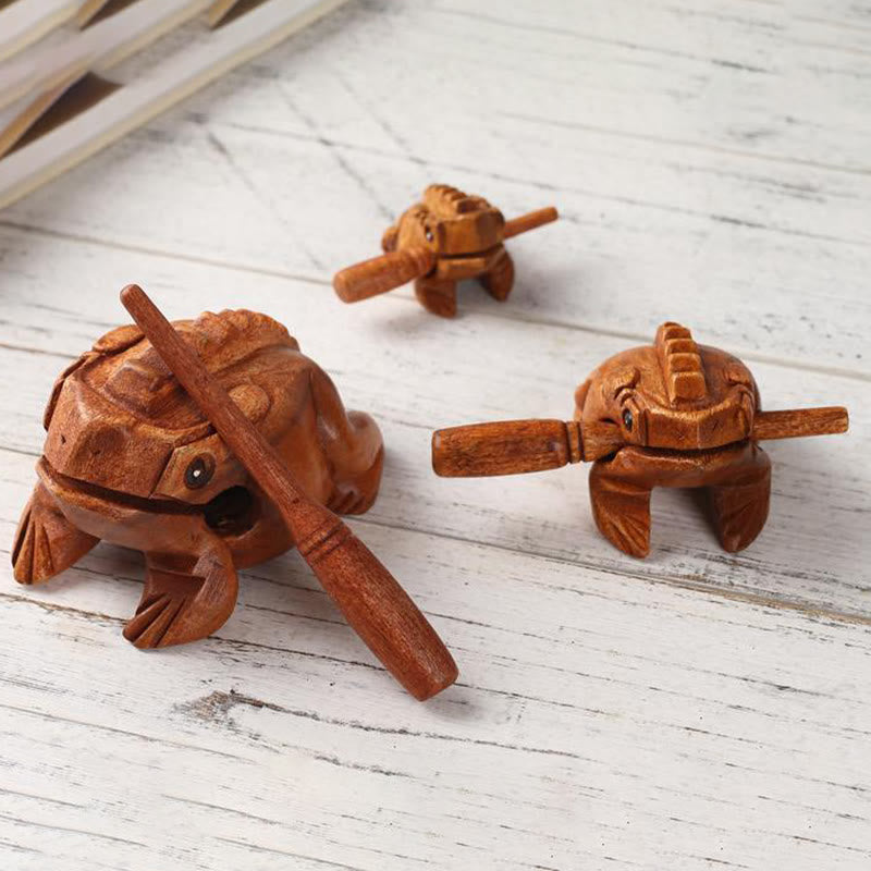 Buddha Stones ręcznie robione FengShui bogactwo szczęście żaba miniaturowa drewniana rechocząca żaba dekoracja Guiro