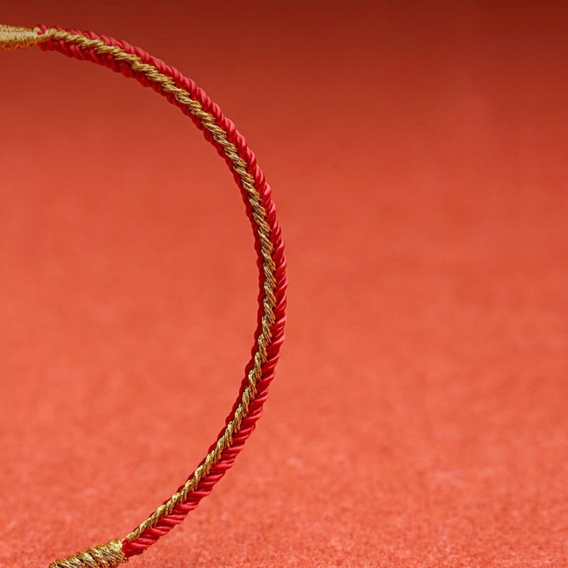 Buddha Stones Ręcznie robione Chińskie Zodiak Królik Kogut Szczur Koń Smok Ochrona Warkocz Bransoletka ze Sznurka