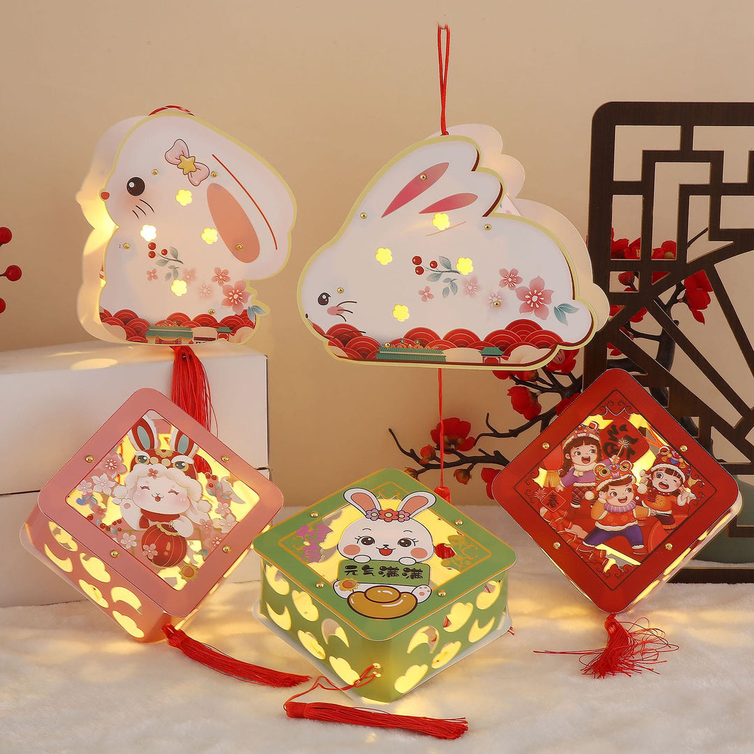 Buddha Stones DIY Powodzenia Uroczy Królik Papierowy Lampion Lampion Dekoracja Latarni Festiwalu Środka Jesieni