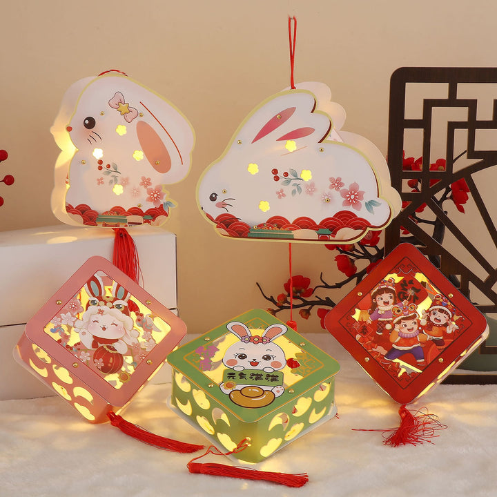 Buddha Stones DIY Powodzenia Uroczy Królik Papierowy Lampion Lampion Dekoracja Latarni Festiwalu Środka Jesieni