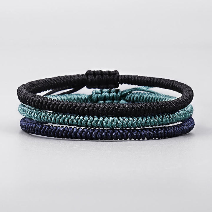 Buddha Stones Tybetańskie 3 sztuki King Kong Knot Ręcznie Robiony Amulet Bransoletka Siłowa