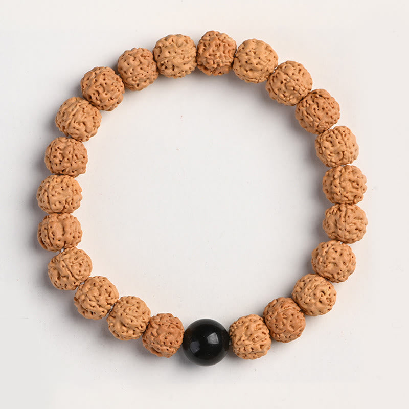 Buddha Stones Tybet Rudraksha Bodhi Seed Bransoletka Bogactwa Pomyślności