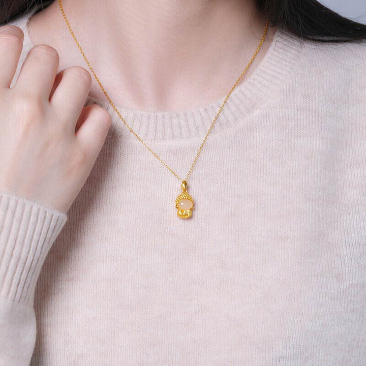 Biały naszyjnik z jadeitu Budda Sukces - image 10